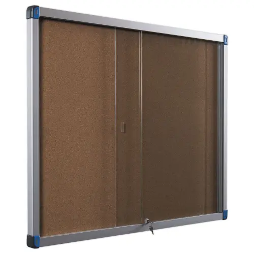 Vitrine d'intérieur coulissante 15 x A4 fond liège
