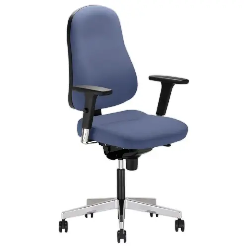 Siège Bizzi monté synchrone avec accotoirs inclus - Bleu