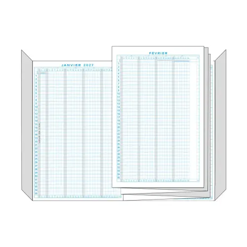 Planning annuel absences vacances - Janv à Déc- 20x29,7 cm - Janvier à décembre - EXACOMPTA