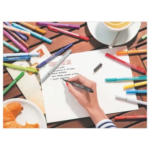 15 stylos-feutres pointMax - Pointe moyenne - Encre eau - Coloris assorti - STABILO 