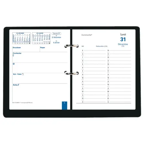 Support et recharge bloc éphéméride QuoVadis Planing - 24x17cm