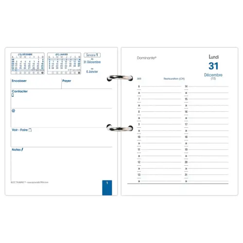 Support et recharge bloc éphéméride QuoVadis Planing - 24x17cm