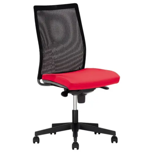 Siège de bureau synchrone Intrata - Dossier noir et assise rouge - Monté