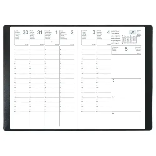 Agenda semainier Classique - 21 x 29,7 cm - Noir - Janvier à décembre 2027