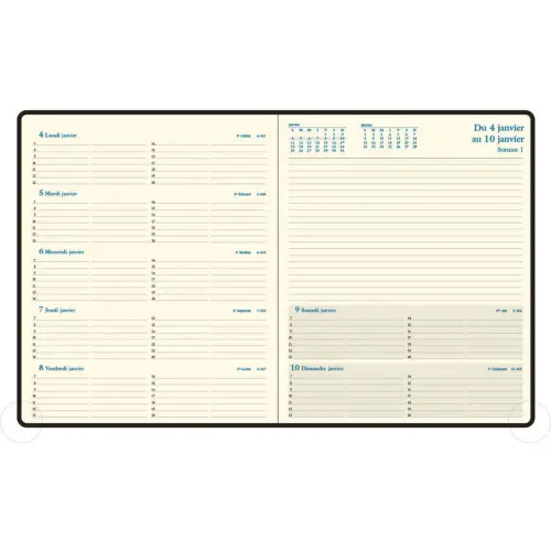 Agenda semainier  Espace 22 -18,5x22,5 cm - Noir - Janvier &agrave; d&eacute;cembre - EXACOMPTA 