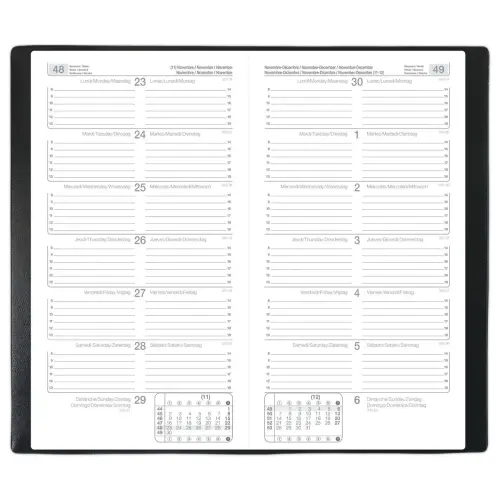 Agenda Quinzainier 17 - 8,8x17cm - Noir - Janvier à décembre