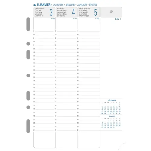Recharge millésimée Exatime 21 - 14x21 cm - Septembre à décembre - EXACOMPTA