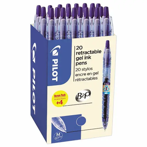 20 (16+4 offerts) Stylos gel rétractables B2P - Bleu - PILOT