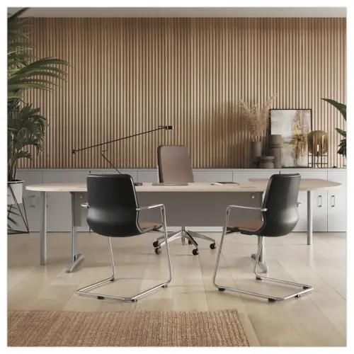 Bureau Buenos Aires - 120 x 80 cm - Plateau hêtre et pieds alu - FIDUCIAL OFFICE SOLUTIONS