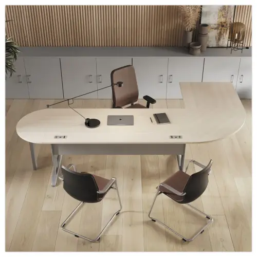 Bureau Buenos Aires - 120 x 80 cm - Plateau hêtre et pieds alu - FIDUCIAL OFFICE SOLUTIONS