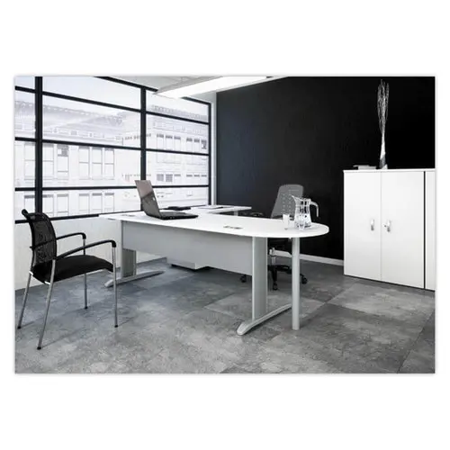Bureau BUENOS AIRES - Plateau blanc et pieds alu - 160x80 cm - FIDUCIAL OFFICE SOLUTIONS