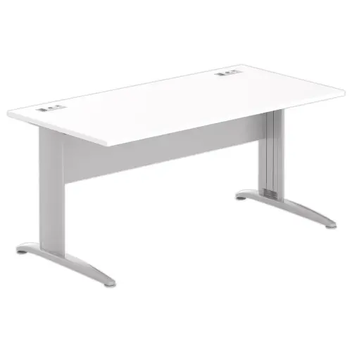 Bureau BUENOS AIRES - Plateau blanc et pieds alu - 160x80 cm - FIDUCIAL OFFICE SOLUTIONS