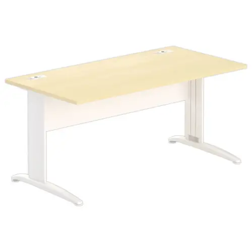 Bureau BUENOS AIRES - Plateau hêtre et pieds blancs - 160x80 cm - FIDUCIAL OFFICE SOLUTIONS