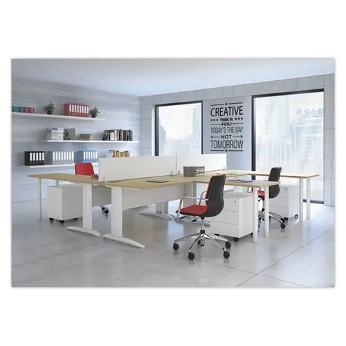 Bureau BUENOS AIRES - Plateau hêtre et pieds blancs - 160x80 cm - FIDUCIAL OFFICE SOLUTIONS