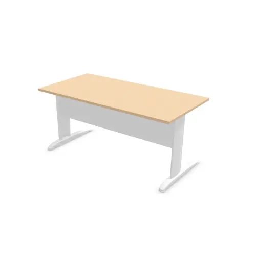Bureau BUENOS AIRES - Plateau hêtre et pieds blancs - 160x80 cm - FIDUCIAL OFFICE SOLUTIONS