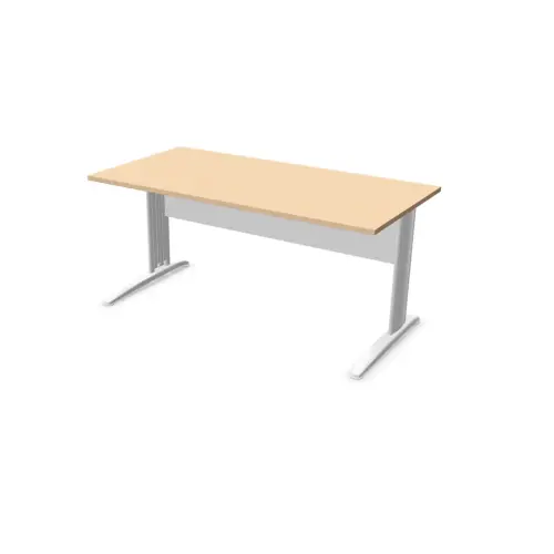 Bureau BUENOS AIRES - Plateau hêtre et pieds blancs - 160x80 cm - FIDUCIAL OFFICE SOLUTIONS