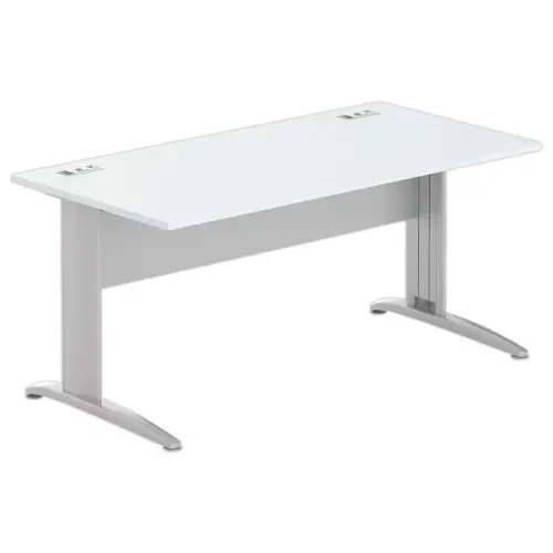 Bureau Buenos Aires - Plateau gris et pieds alu - 160x80 cm - FIDUCIAL OFFICE SOLUTIONS