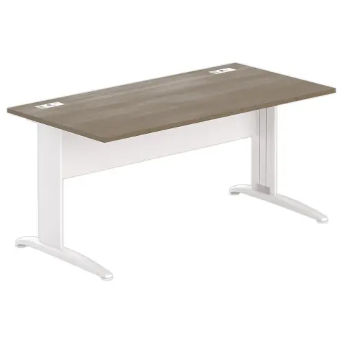 Bureau Buenos Aires - 160 x 80 cm - Plateau noyer et pieds blancs - FIDUCIAL OFFICE SOLUTIONS