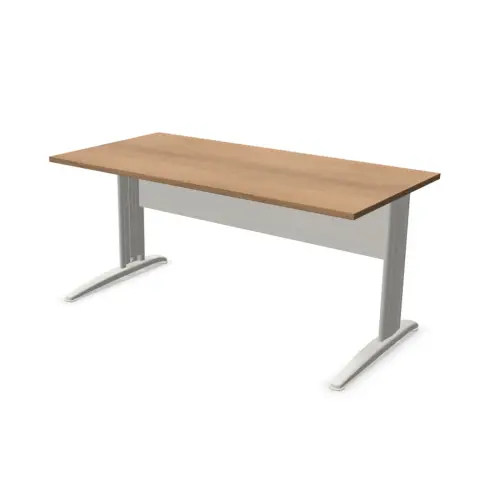 Bureau Buenos Aires - Plateau noyer et pieds alu - 160x80 cm - FIDUCIAL OFFICE SOLUTIONS 