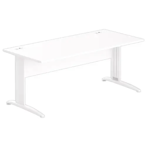 Bureau BUENOS AIRES - blanc et pieds blancs 180x80 cm 
