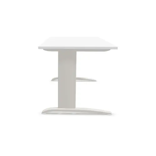 Bureau BUENOS AIRES - Plateau blanc et pieds aluminium - 180x80 cm 