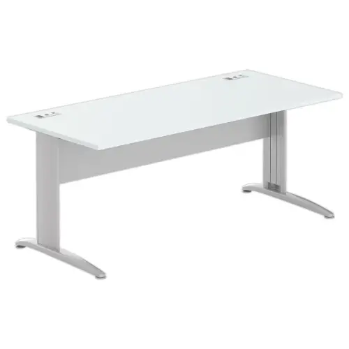 Bureau BUENOS AIRES - Plateau gris et pieds aluminium - 180x80 cm