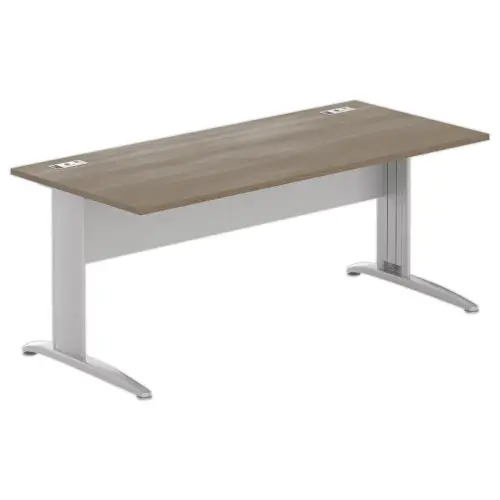 Bureau Buenos Aires - Plateau noyer et pieds aluminium - 180x80 cm 