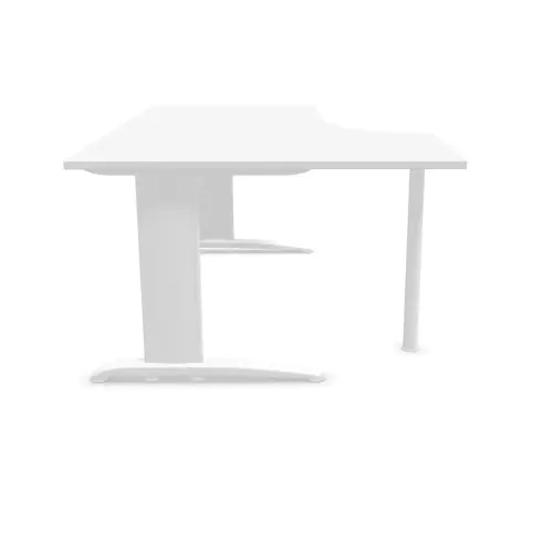 Bureau BUENOS AIRES compact retour &agrave; gauche blanc/blanc, L160 