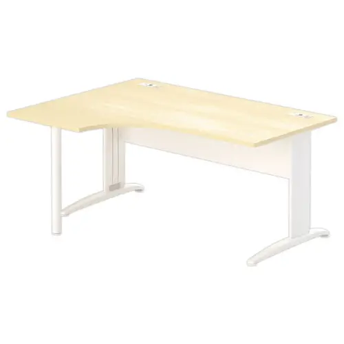 Bureau BUENOS AIRES compact retour à gauche hêtre/blanc, L160