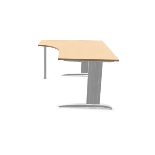 Bureau BUENOS AIRES compact retour à gauche hêtre/blanc, L160
