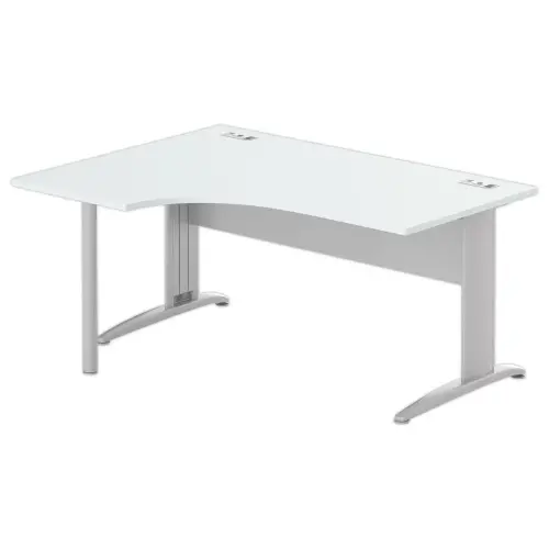 Bureau BUENOS AIRES compact retour à gauche gris/alu, L160