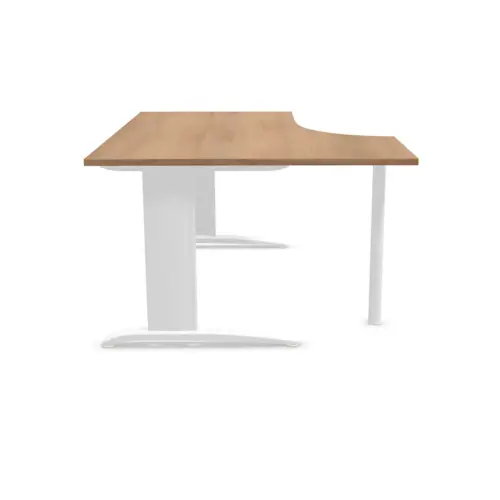 Bureau BUENOS AIRES compact retour à gauche noyer/blanc, L160
