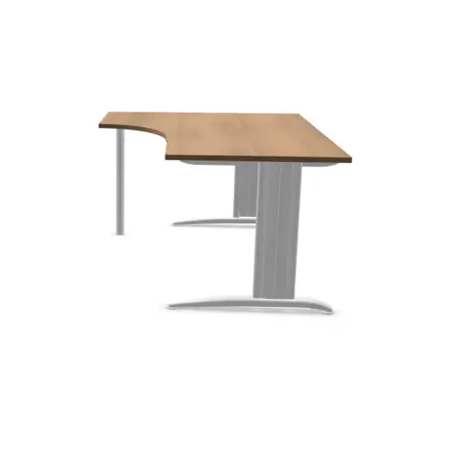 Bureau BUENOS AIRES compact retour à gauche noyer/blanc, L160