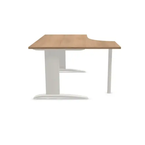 Bureau BUENOS AIRES compact retour &agrave; gauche noyer/alu, L160 