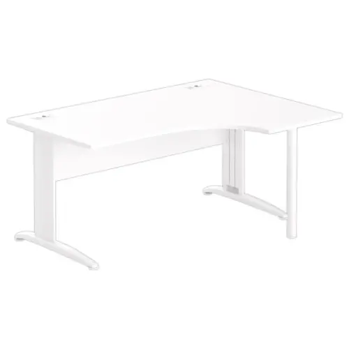 Bureau BUENOS AIRES compact retour à droite blanc/blanc, L160