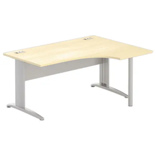 Bureau Buenos Aires - 160 cm - Retour &agrave; droite - H&ecirc;tre/alu 