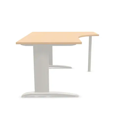 Bureau Buenos Aires - 160 cm - Retour &agrave; droite - H&ecirc;tre/alu 