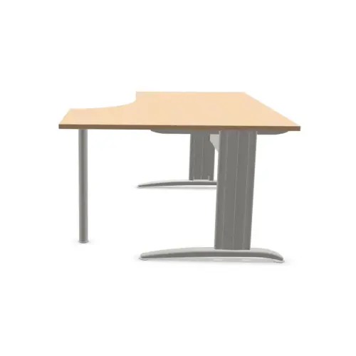 Bureau Buenos Aires - 160 cm - Retour &agrave; droite - H&ecirc;tre/alu 