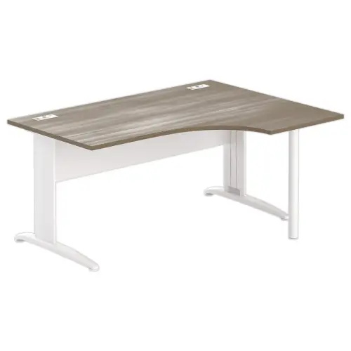 Bureau BUENOS AIRES compact retour à droite noyer/blanc, L160