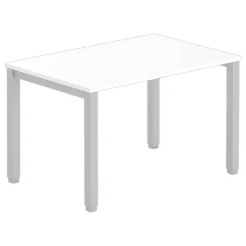 Bureau BRUXELLES 120 x 80 blanc - pieds aluminium