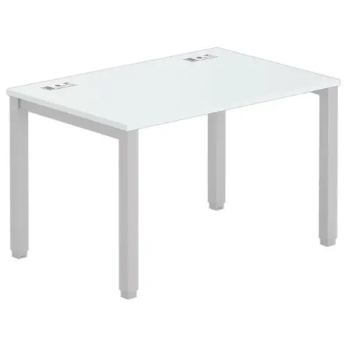 Bureau BRUXELLES 120 x 80 gris - pieds aluminium 