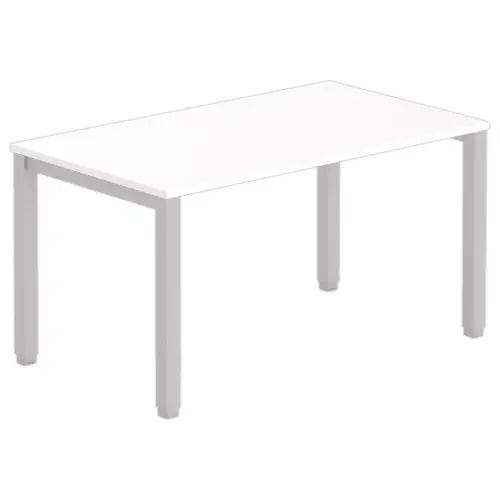 Bureau BRUXELLES 140 x 80 blanc - pieds aluminium