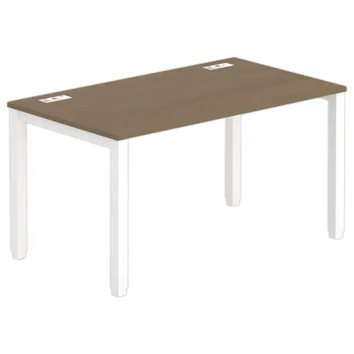 Bureau BRUXELLES 140 x 80 noyer - pieds blancs 