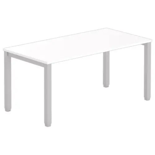Bureau BRUXELLES 160 x 80 blanc - pieds aluminium 