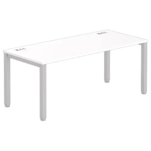 Bureau BRUXELLES 180 x 80 blanc - pieds aluminium