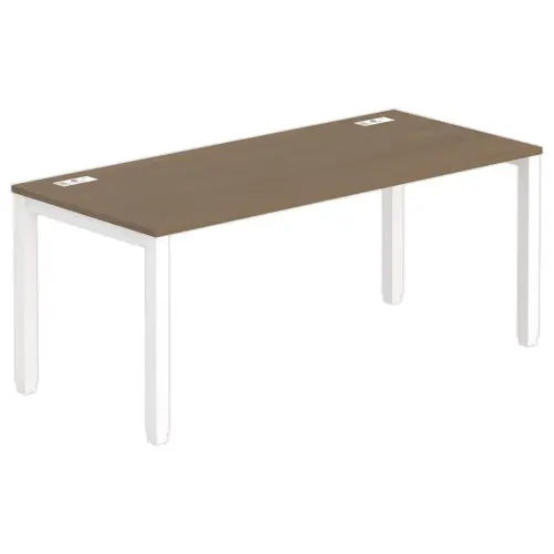 Bureau BRUXELLES 180 x 80 noyer - pieds blancs 