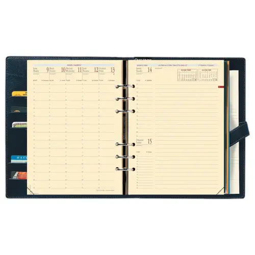 Organiseur Timer 21 Prestige - 19,5x23,5 cm - Noir - Septembre à septembre - QUO VADIS