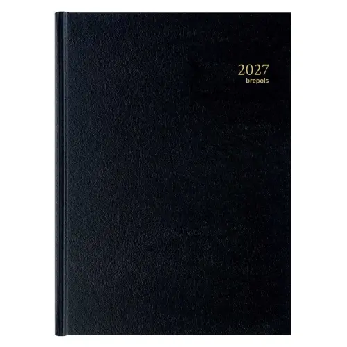 Agenda journalier 2027 noir Bremax 1 - 21 x 29 cm - BREPOLS