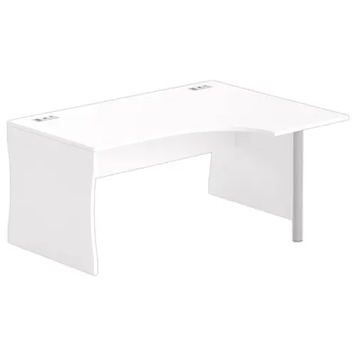 Bureau BUDAPEST compact retour &agrave; droite blanc L160 