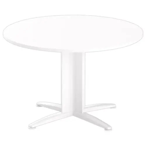 Table réunion ronde diam. 116cm blanc/blanc